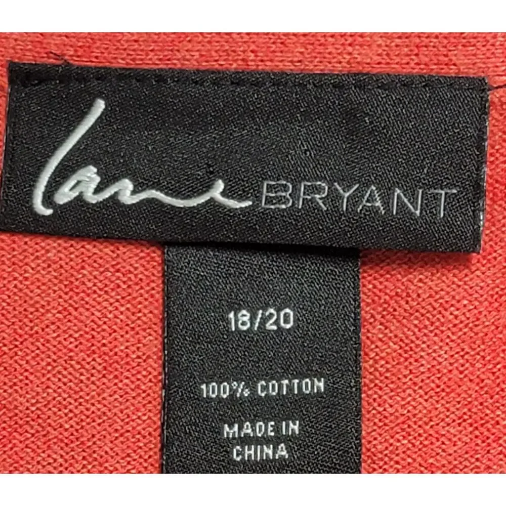 Lane Bryant Orange Button Up Cardigan Sweater 18 20 Lightweight Soft Pockets